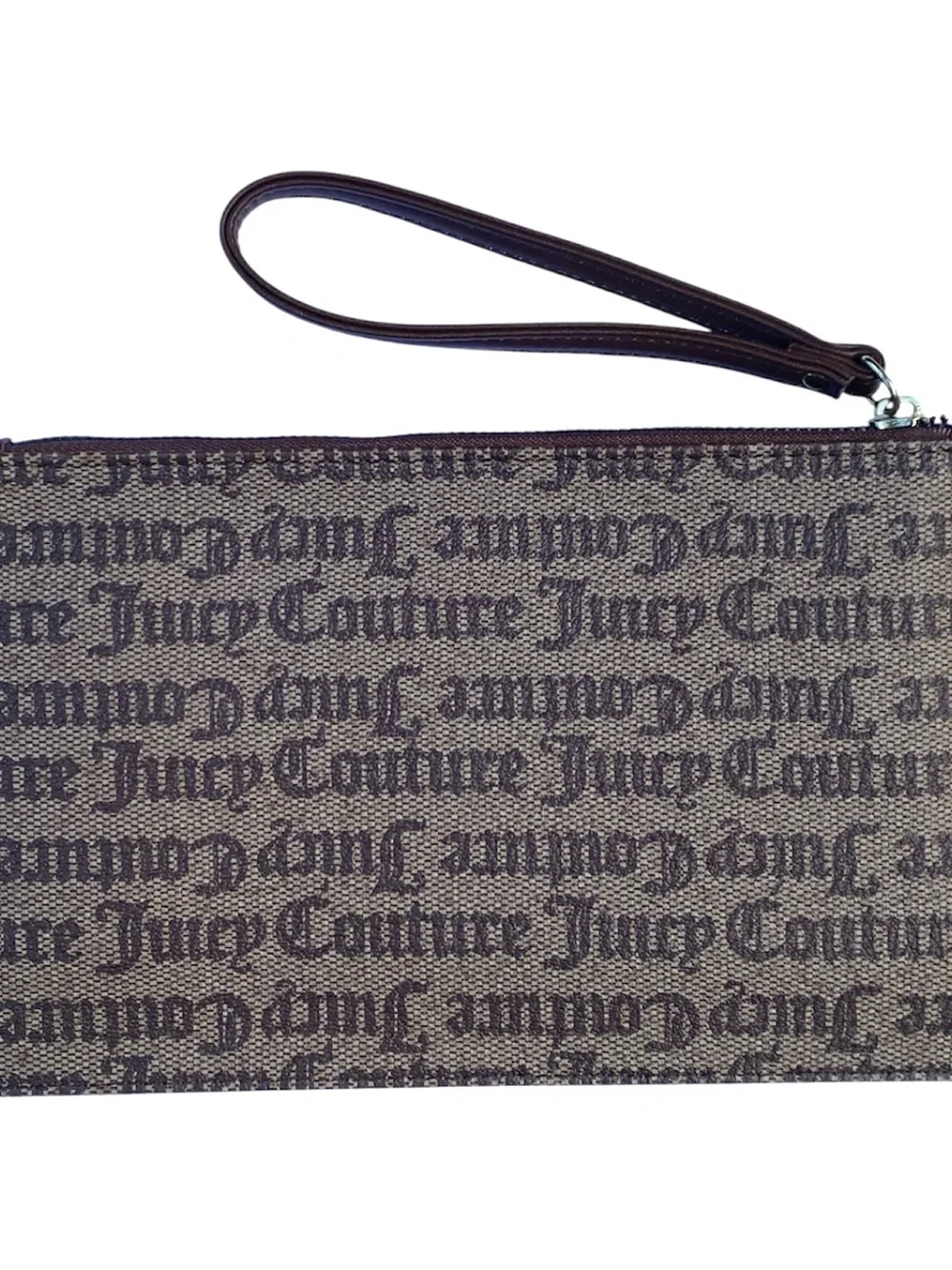 Juicy Couture Brown Logo Wristlet with Bow Detail